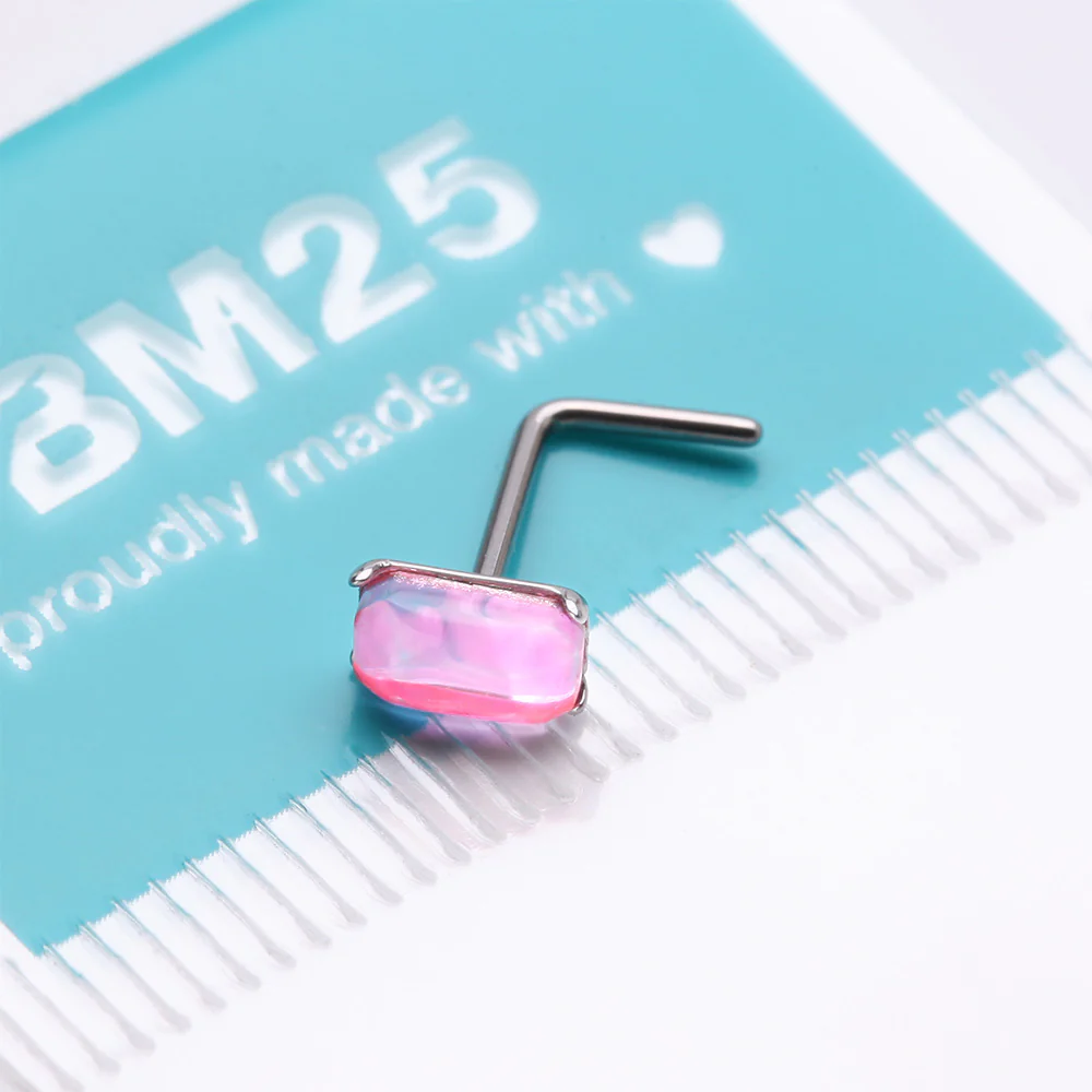 Sparkle Gem Cubic L-Shaped Nose Ring - Image 5