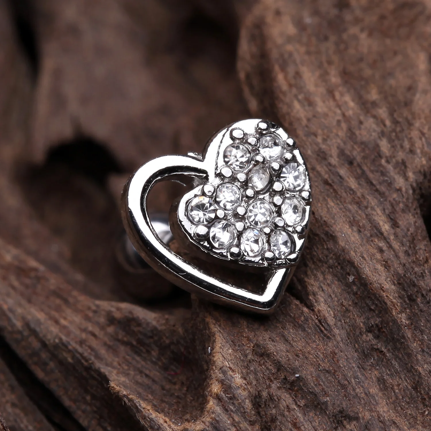 Sparkle Glam Heart Cartilage Tragus Earring - Image 2