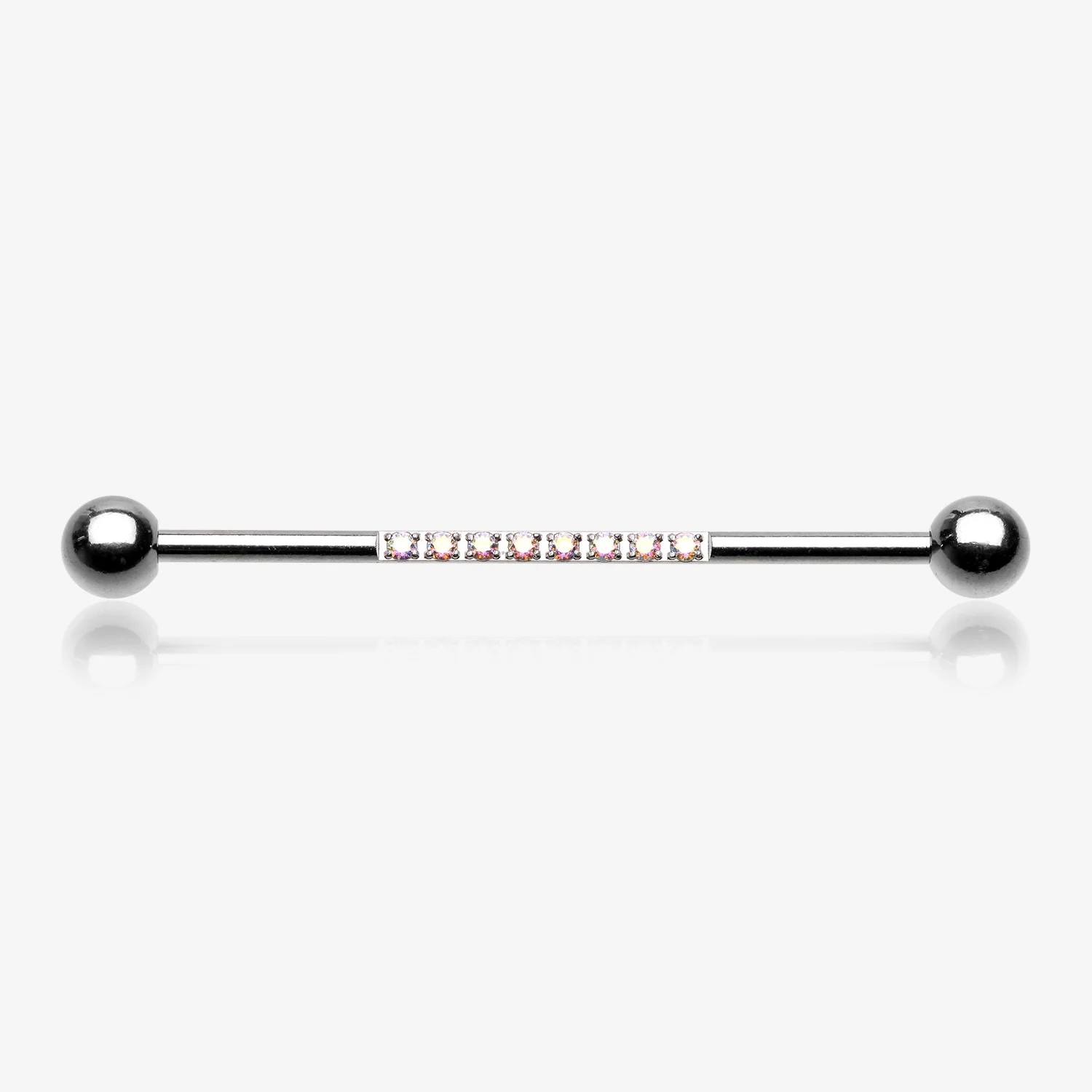Sparkle Lined Gems Industrial Barbell