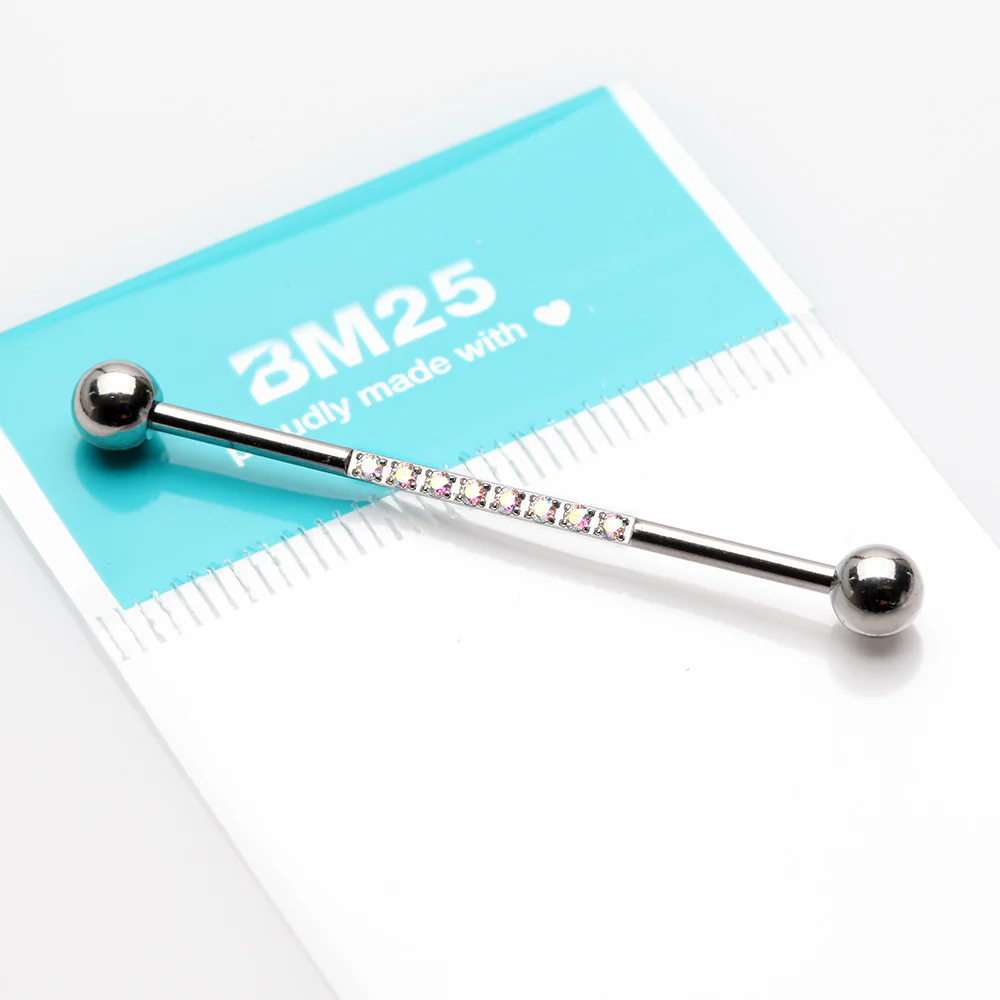 Sparkle Lined Gems Industrial Barbell - Image 3
