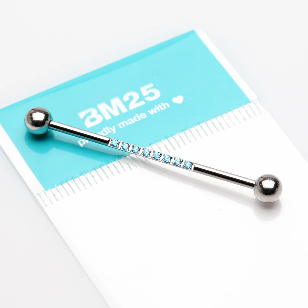 Sparkle Lined Gems Industrial Barbell - Image 3