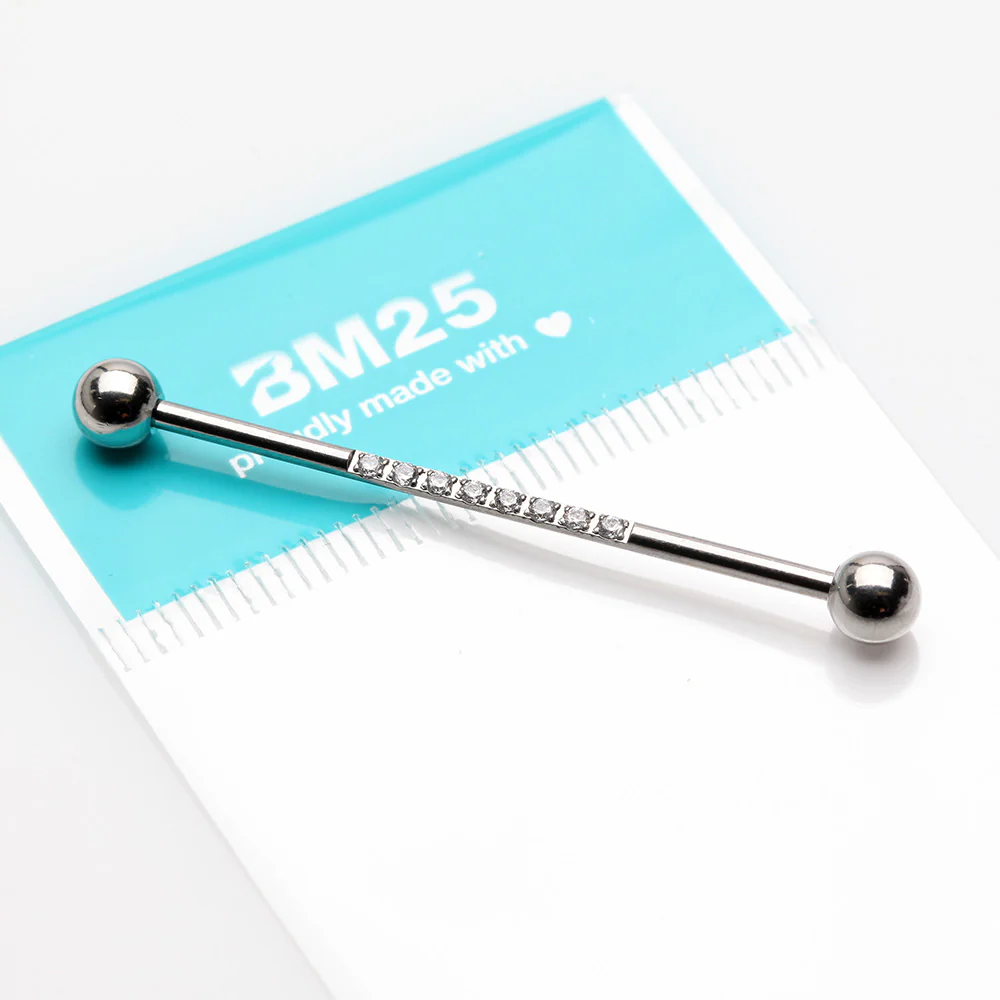 Sparkle Lined Gems Industrial Barbell - Image 3
