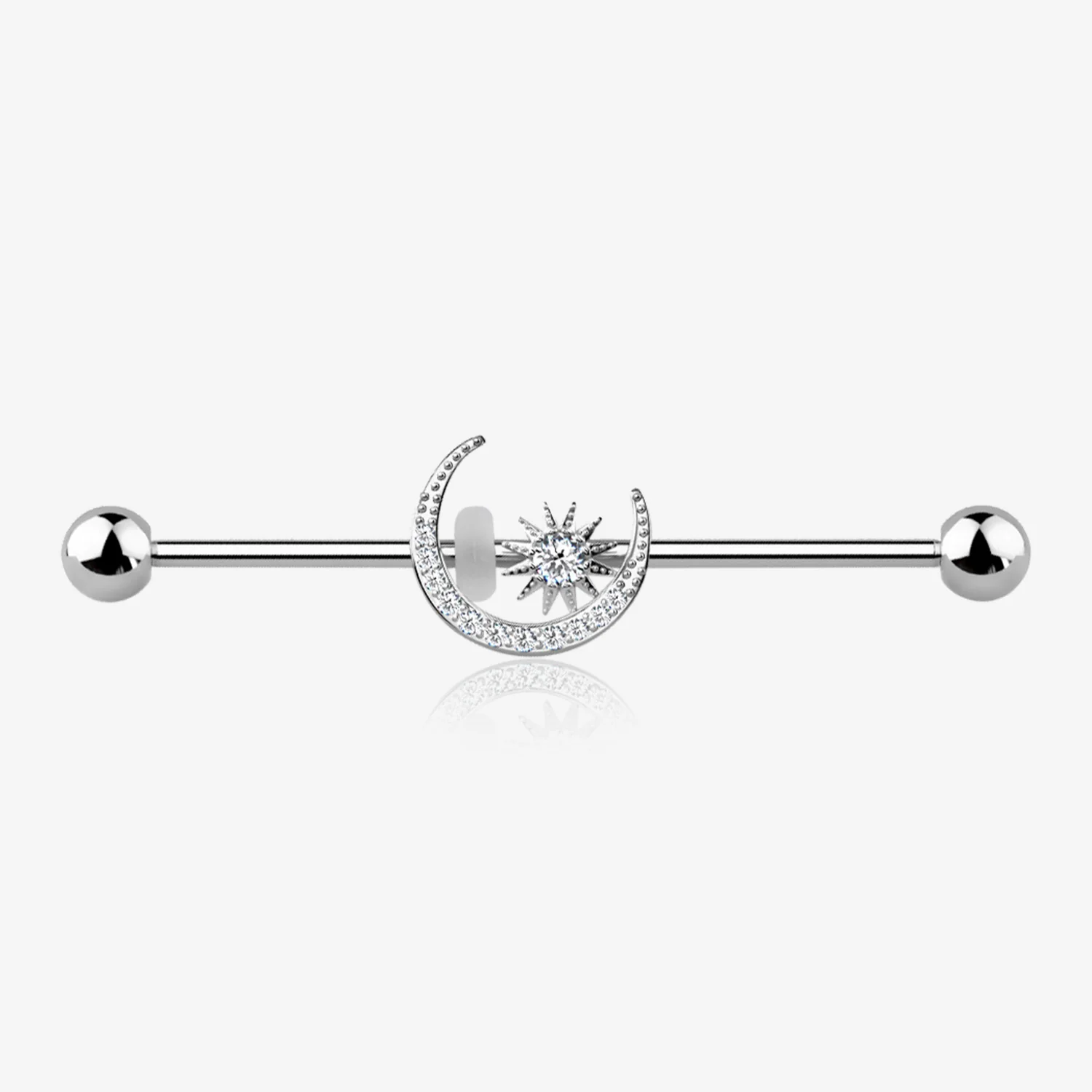 Sparkle Moon and Starburst Industrial Barbell