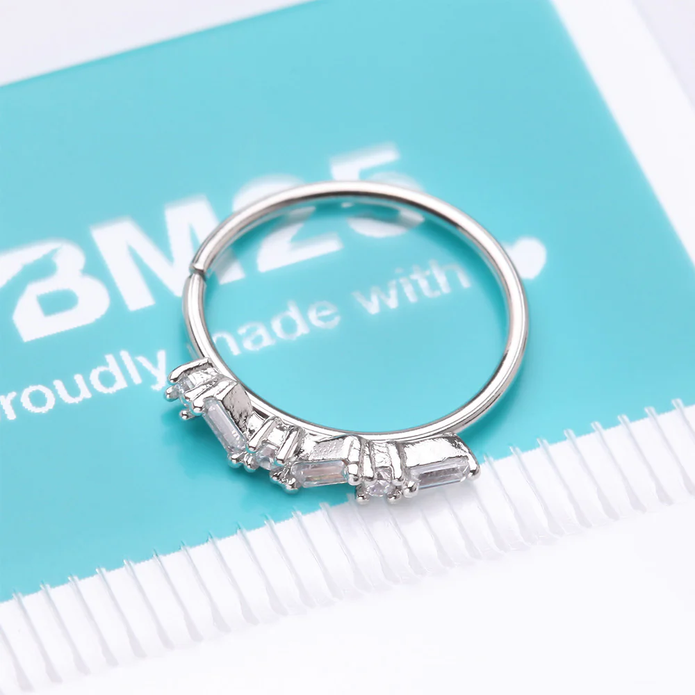 Sparkle Overload ZigZag Multi-Gem Bendable Hoop Ring - Image 5