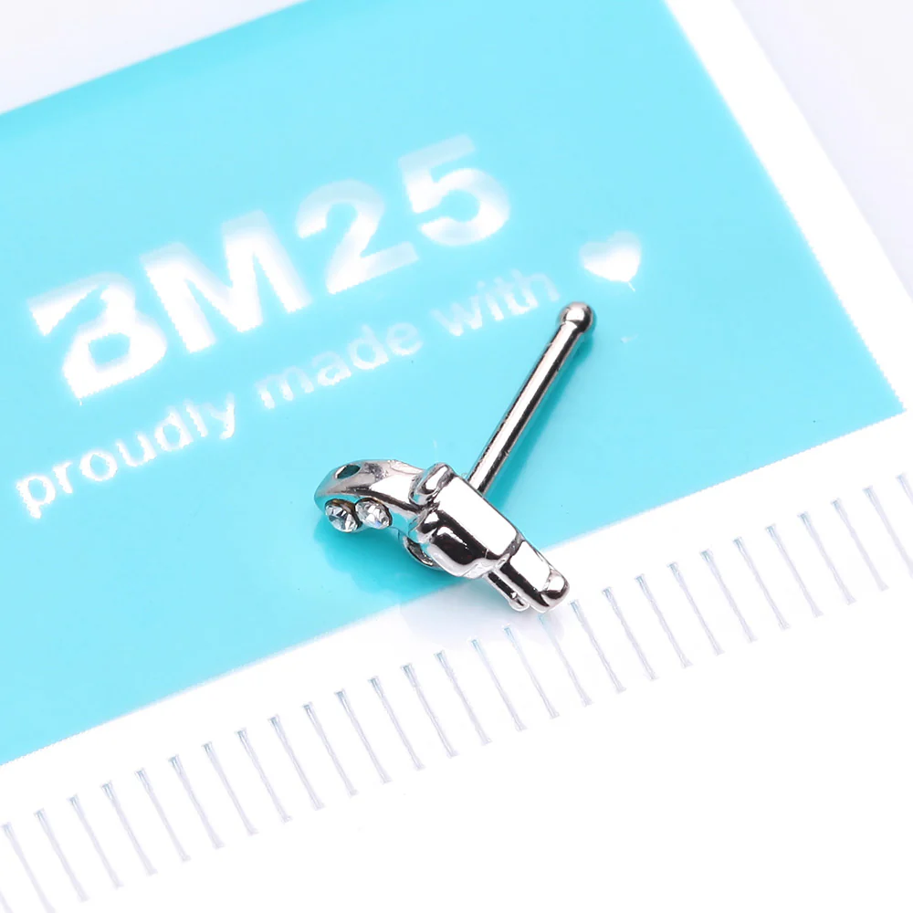 Sparkle Pistol Gun Nose Stud Ring - Image 3