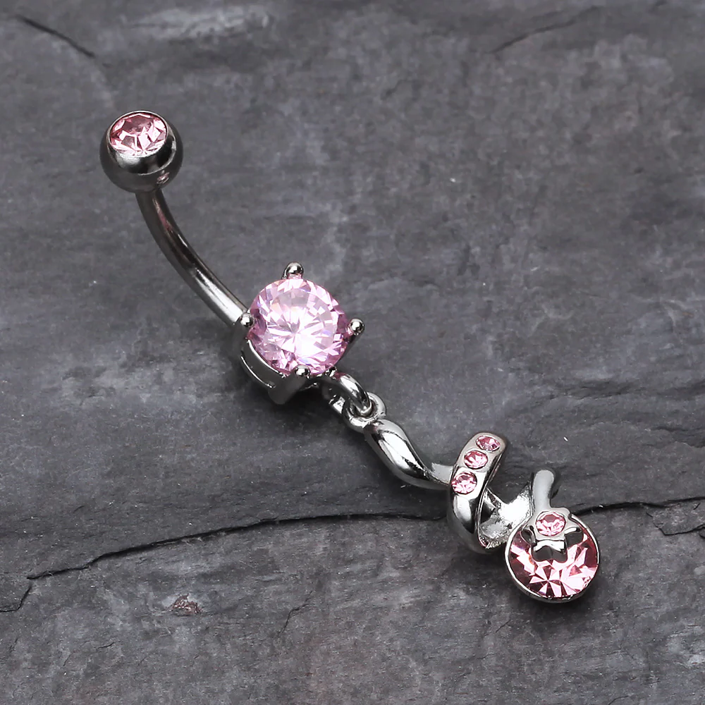 Sparkle Star Gem Swirl Belly Ring - Image 3
