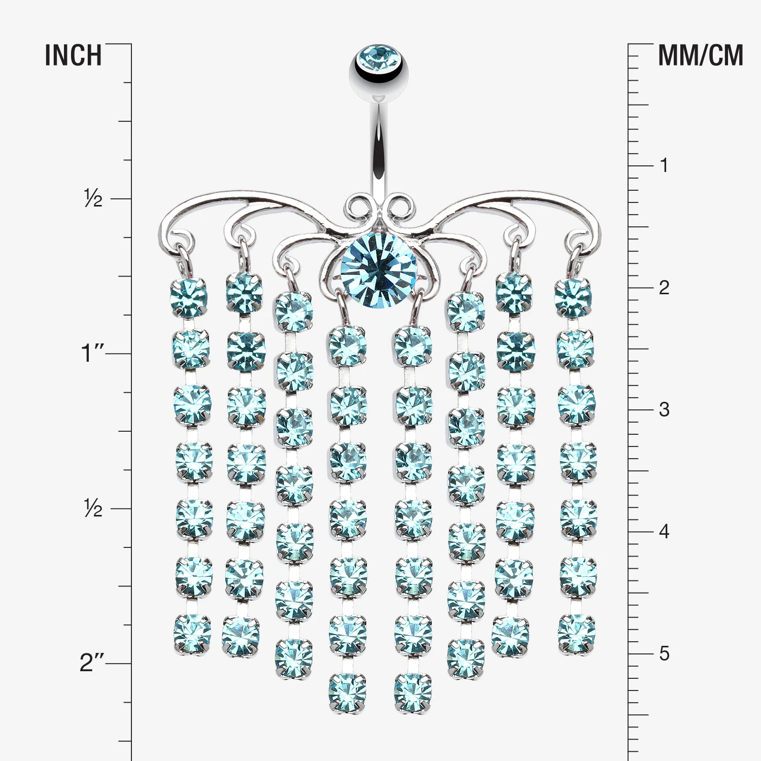 Sparkling Curtain Chandelier Belly Ring - Image 2