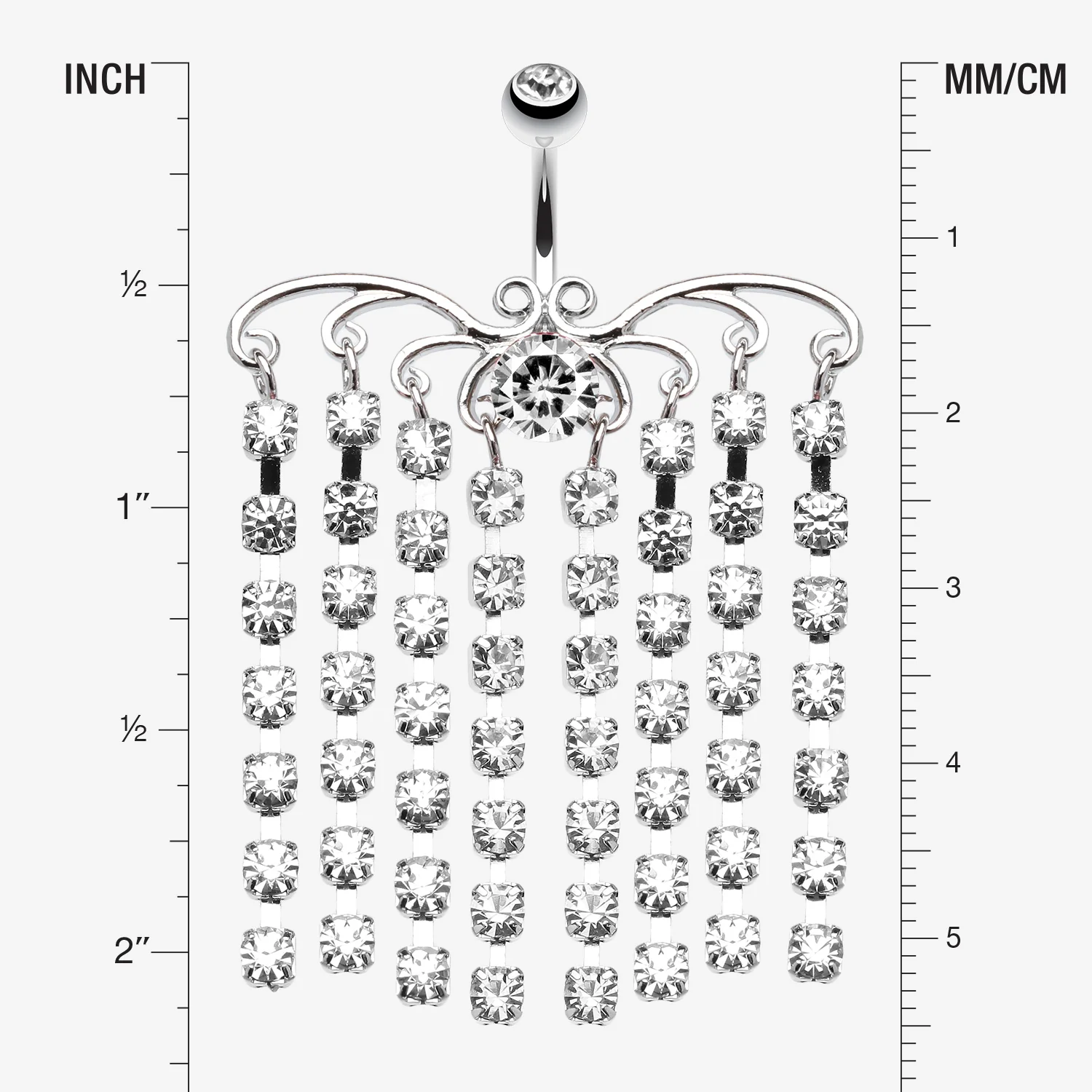 Sparkling Curtain Chandelier Belly Ring - Image 2