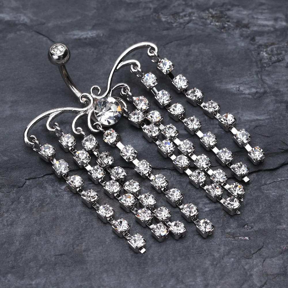 Sparkling Curtain Chandelier Belly Ring - Image 3
