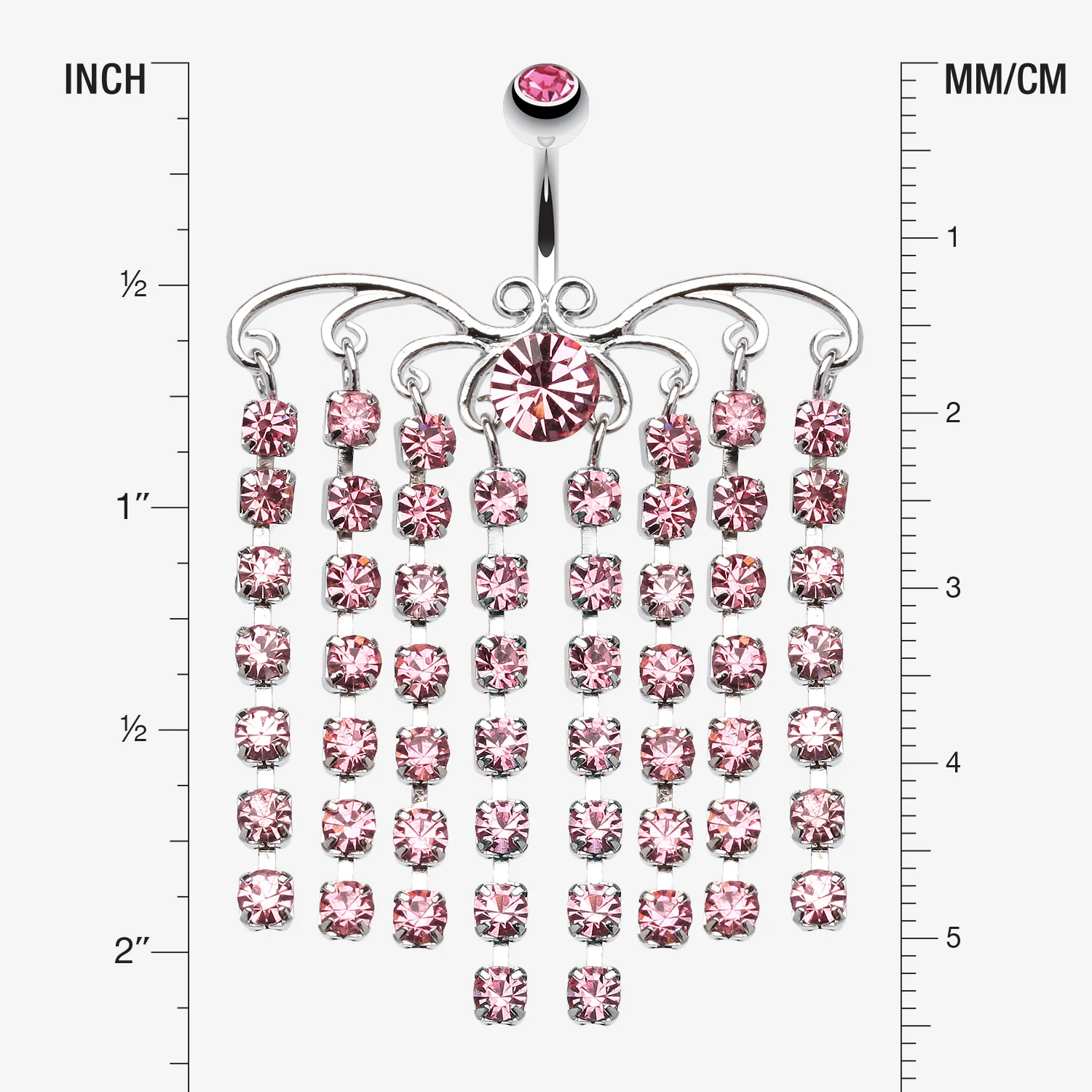 Sparkling Curtain Chandelier Belly Ring - Image 2