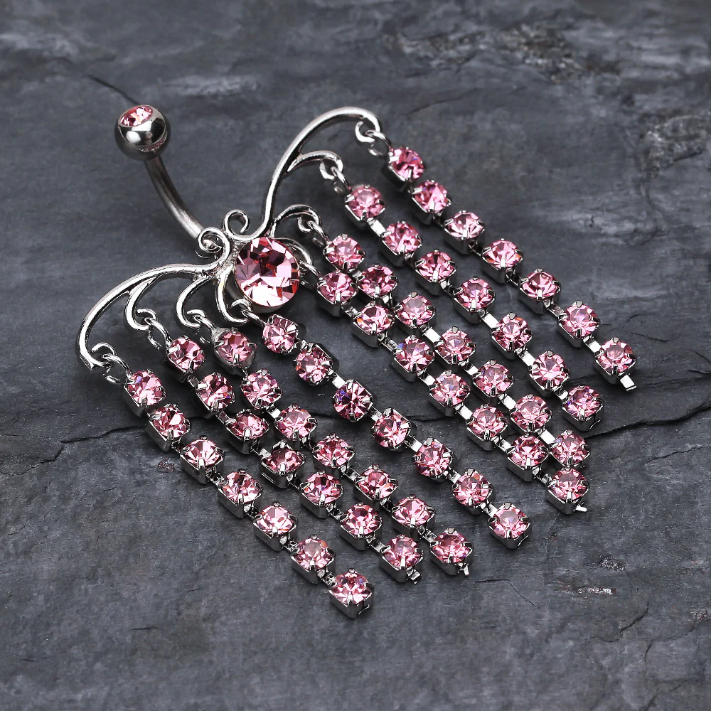 Sparkling Curtain Chandelier Belly Ring - Image 3