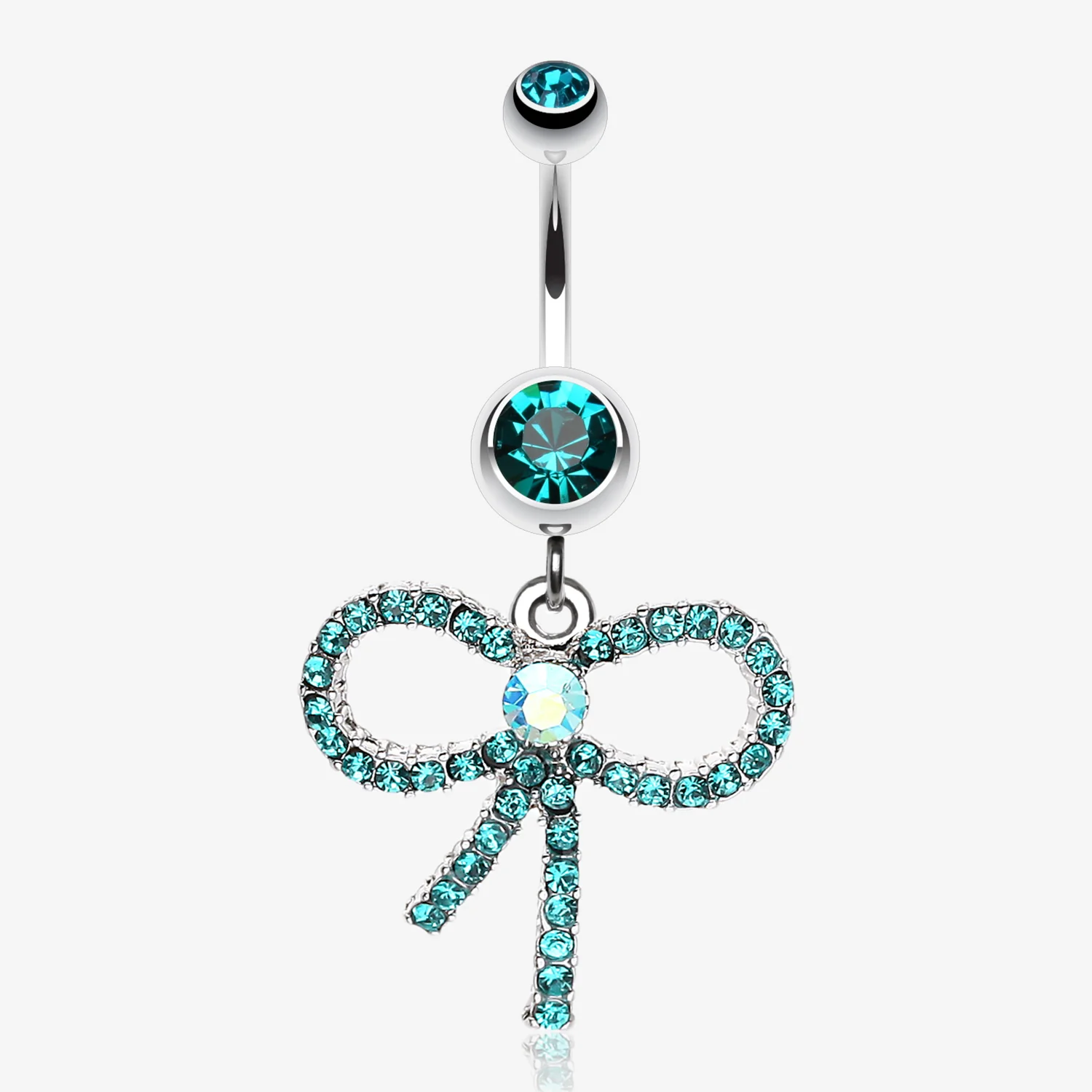 Sparkling Ribbon Dangle Belly Ring