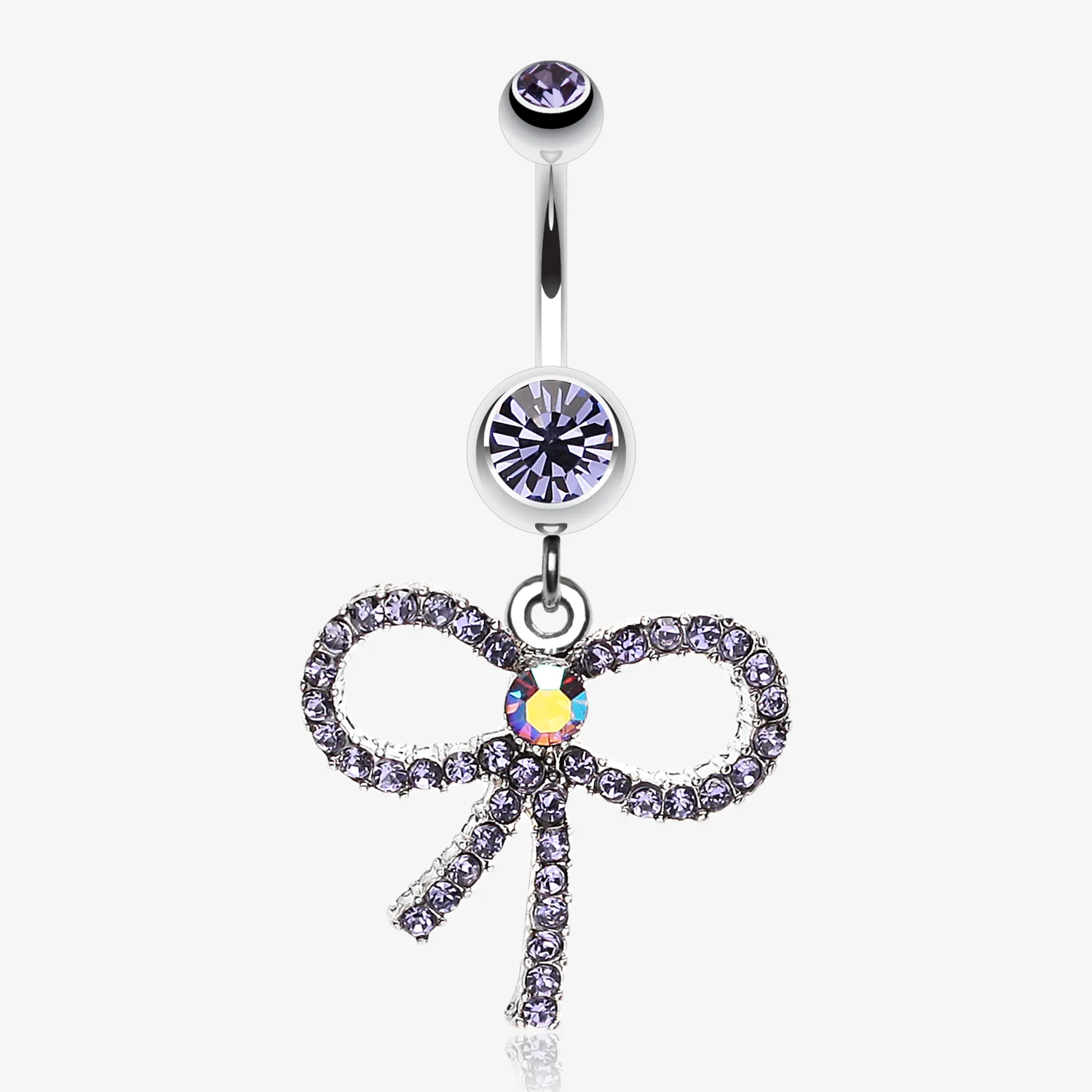 Sparkling Ribbon Dangle Belly Ring