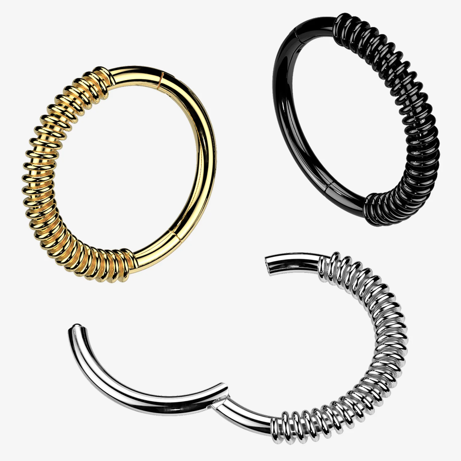 Spring Coil Clicker Hoop Ring - Image 2