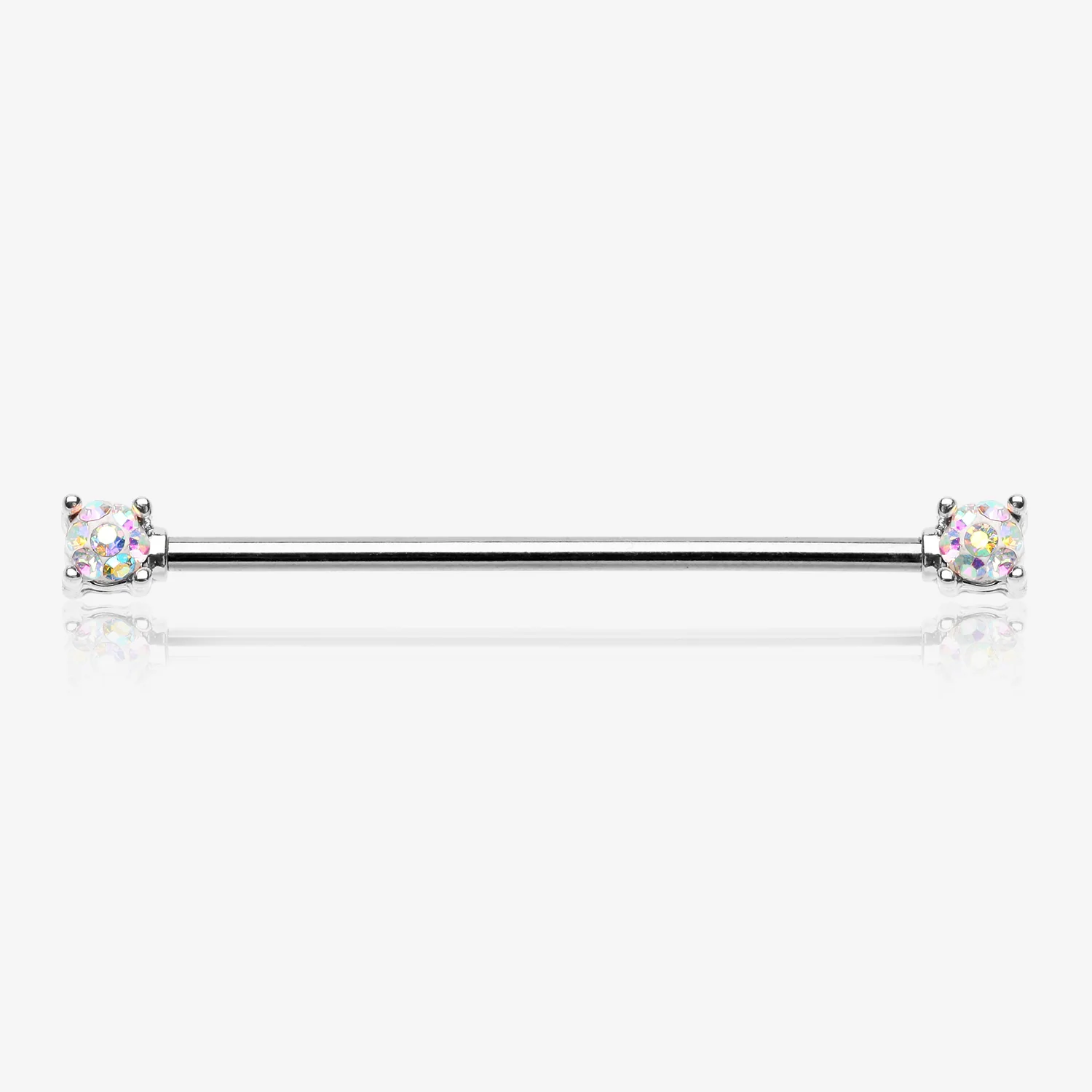 Sprinkle Dot Multi-Gem Sparkle Double Prong Industrial Barbell