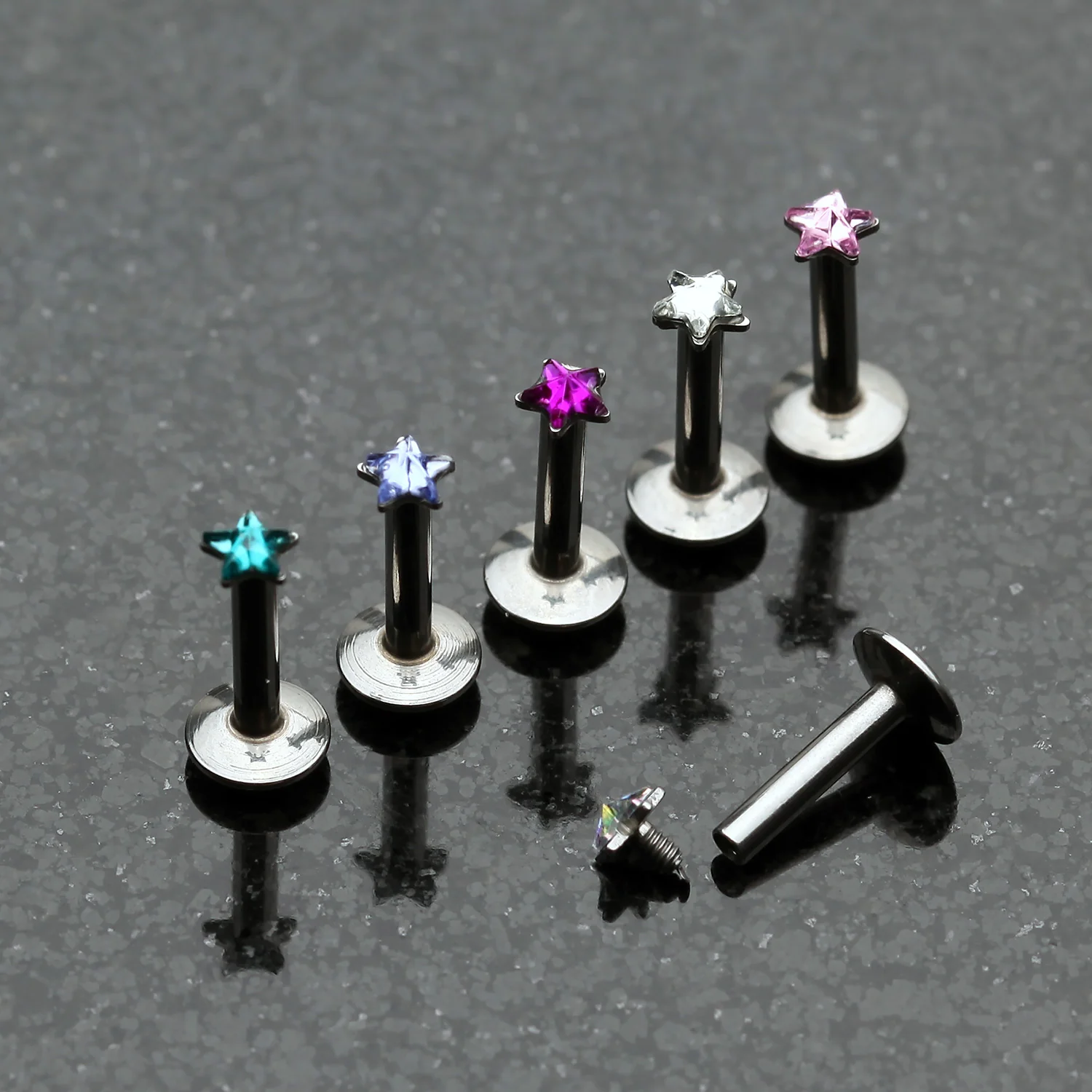 Star Gem Top Internally Threaded Labret - Image 2