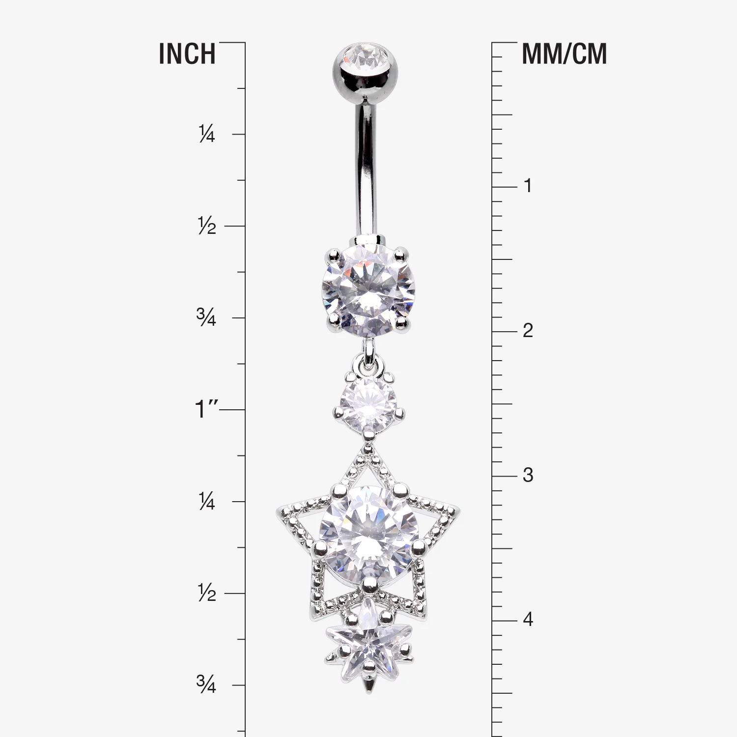 Star Sparkle Shine Belly Button Ring - Image 2