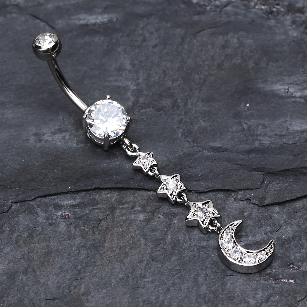 Stars' Journey to the Moon Belly Button Ring - Image 3
