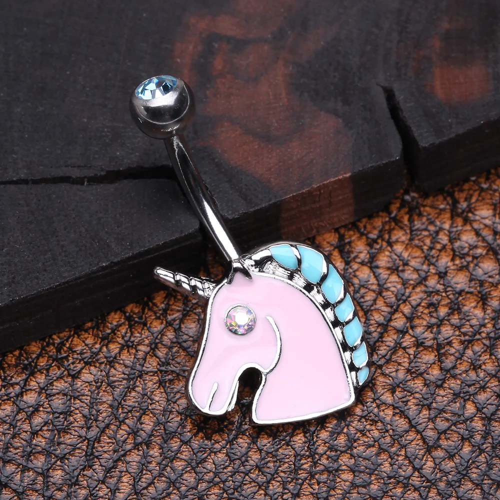 Stay Magical Unicorn Sparkle Belly Button Ring - Image 3