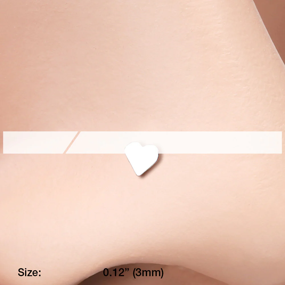 Steel Heart L-Shaped Nose Ring - Image 3