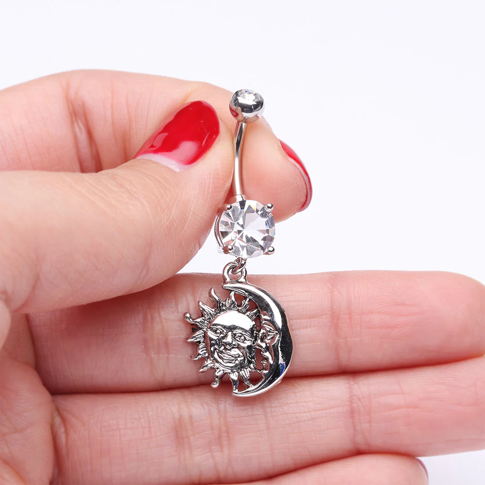 Sun & Moon Union of Opposites Belly Button Ring - Image 4