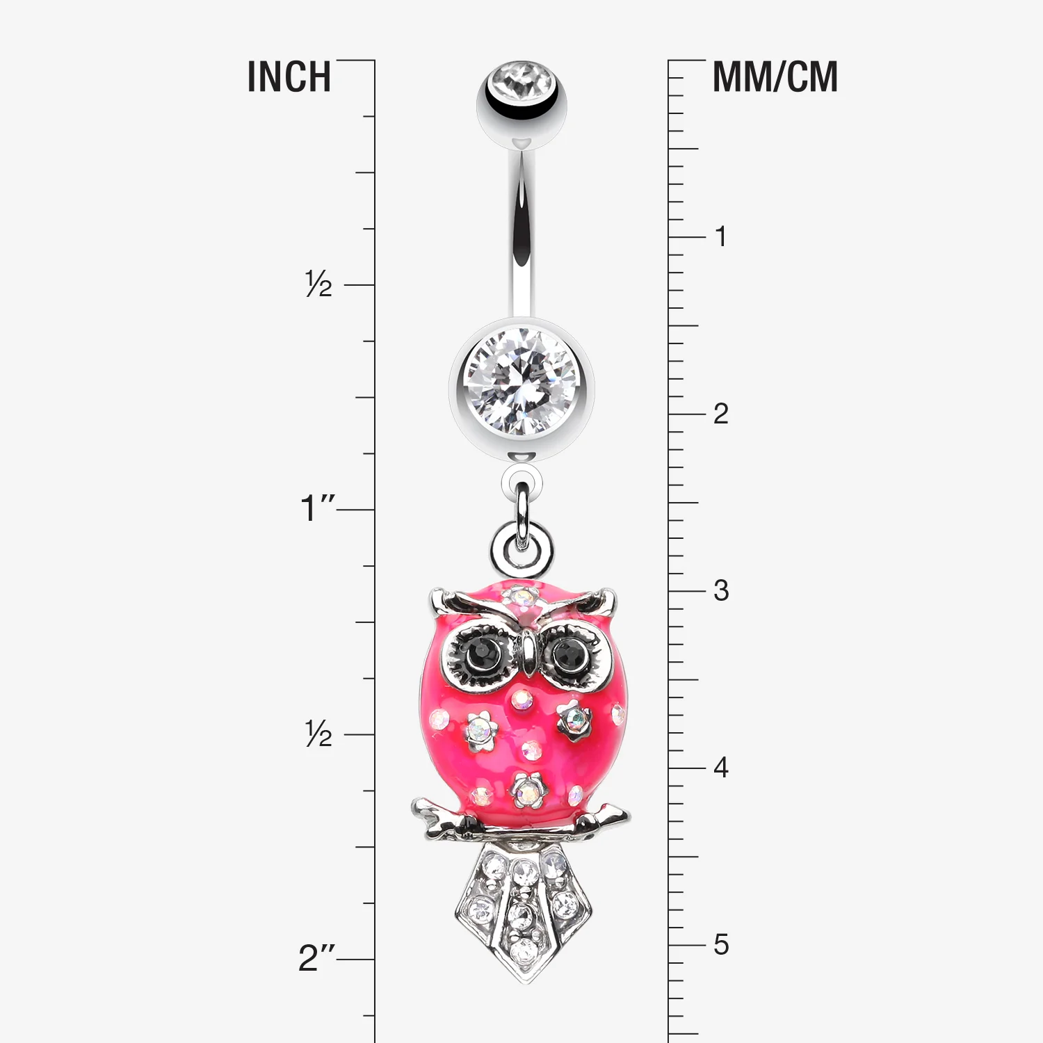 Sweet Blossom Owl Belly Button Ring - Image 2