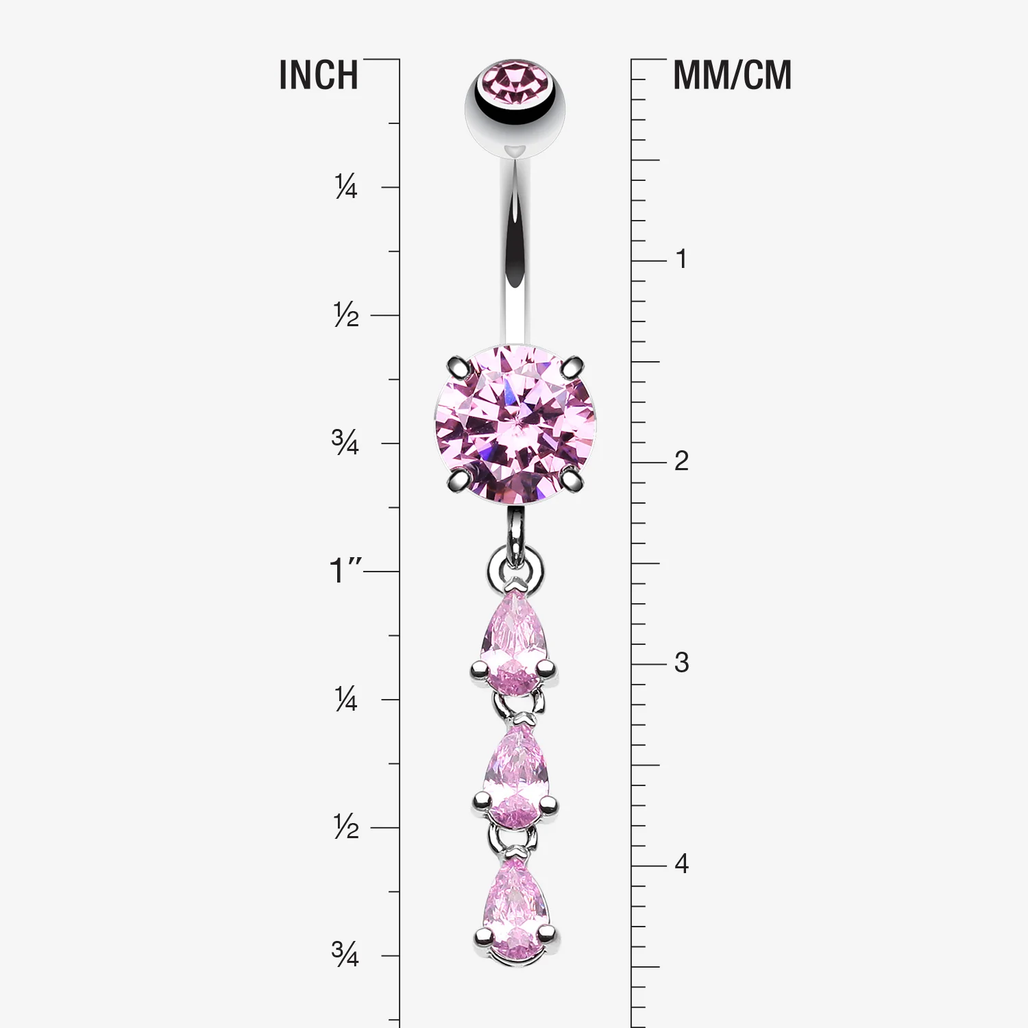 Sweet Cascading Gems Belly Button Ring - Image 2