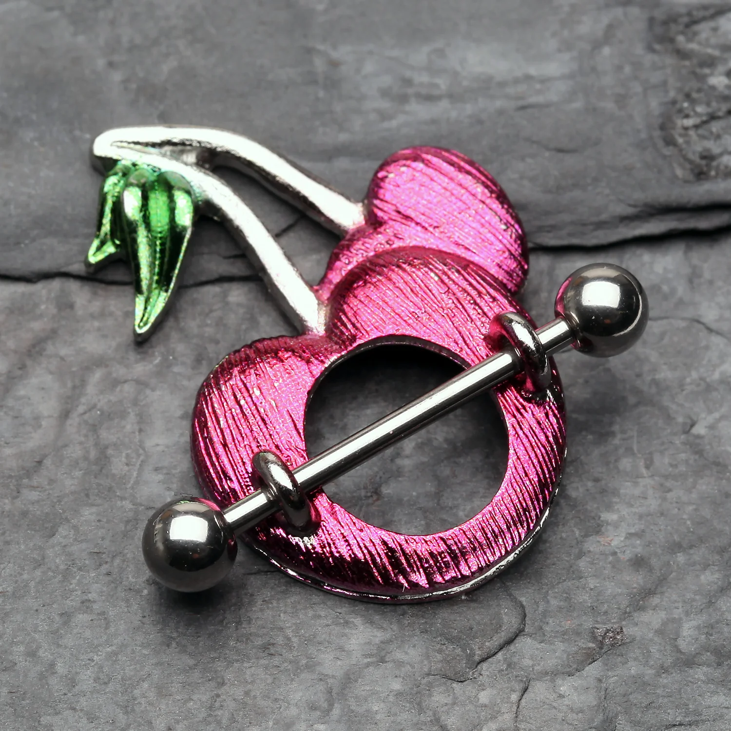 A Pair of Sweet Cherries Nipple Shield Ring - Image 2