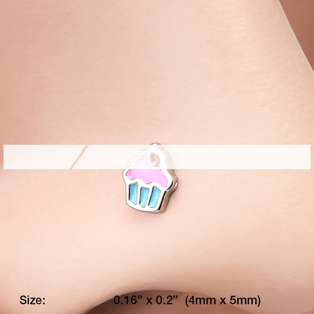 Sweet Lil Cupcake L-Shaped Nose Ring - Image 3