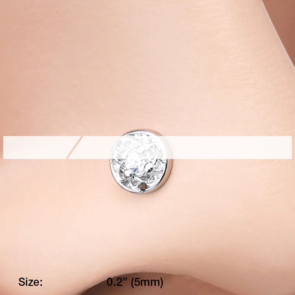 Swirlesque Sparkle Gem L-Shaped Nose Ring - Image 3