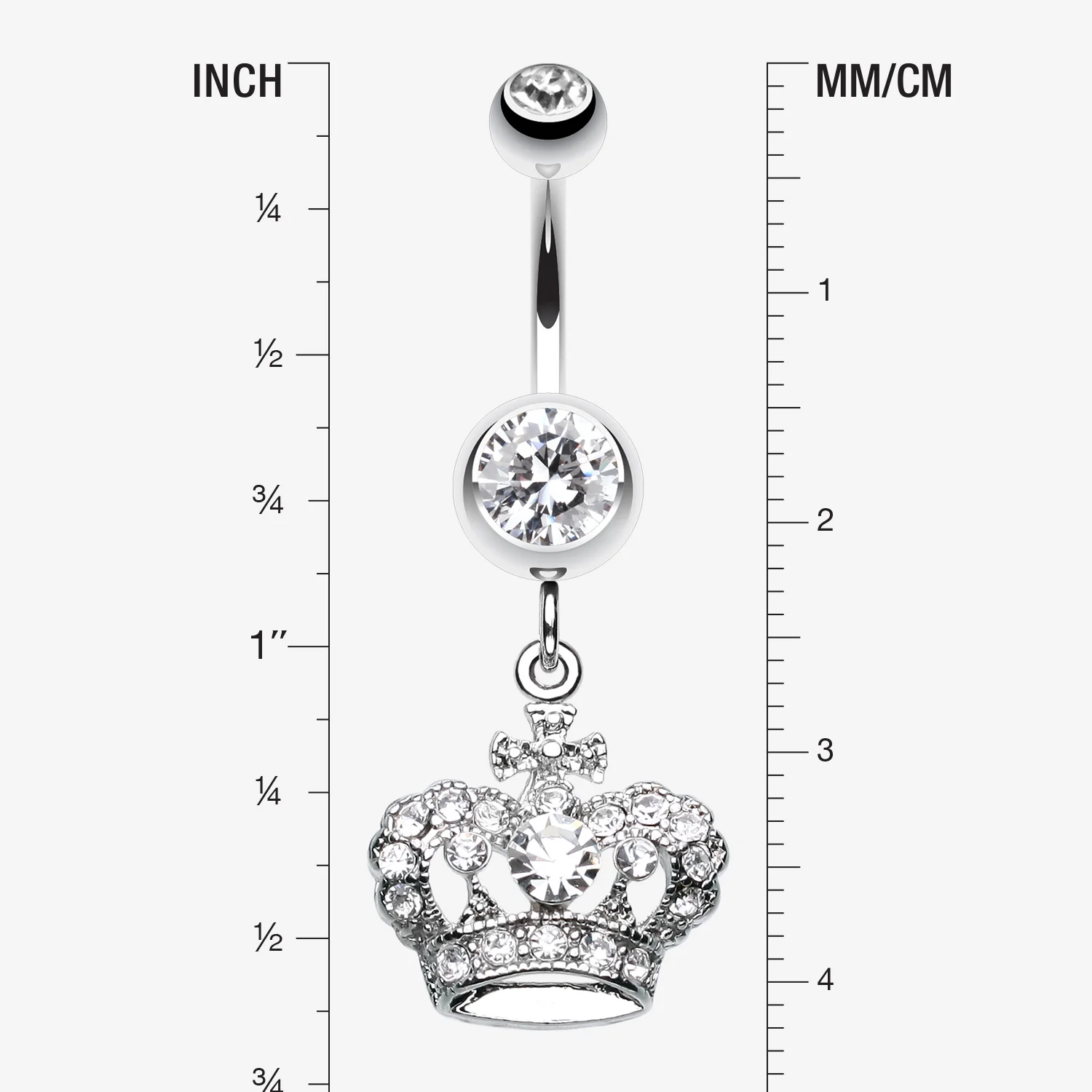 The Majestic Crown Belly Button Ring - Image 2