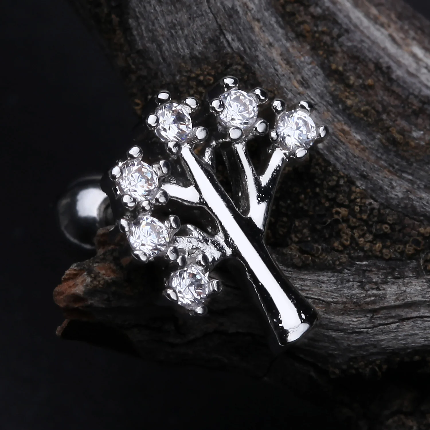 The Tree of Life Sparkle Cartilage Tragus Earring - Image 2