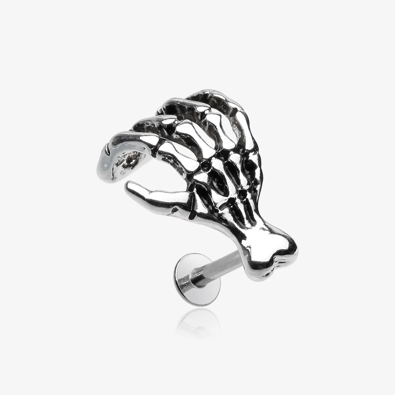 The Zombie Skeletal Hand Steel Labret