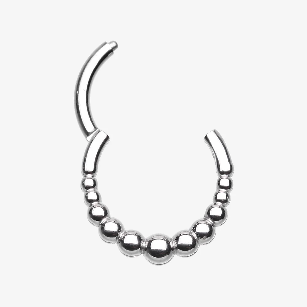 Tribal Bali Cascading Beads Seamless Clicker Hoop Ring - Image 3