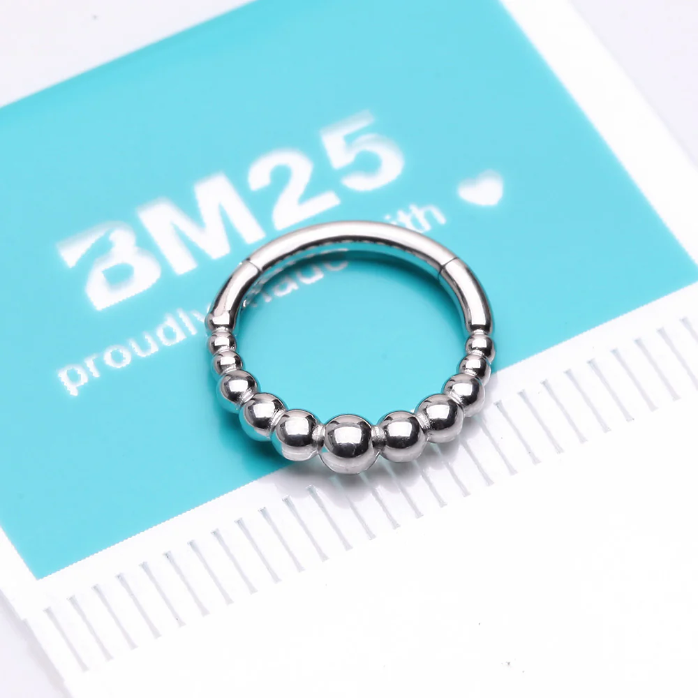 Tribal Bali Cascading Beads Seamless Clicker Hoop Ring - Image 4