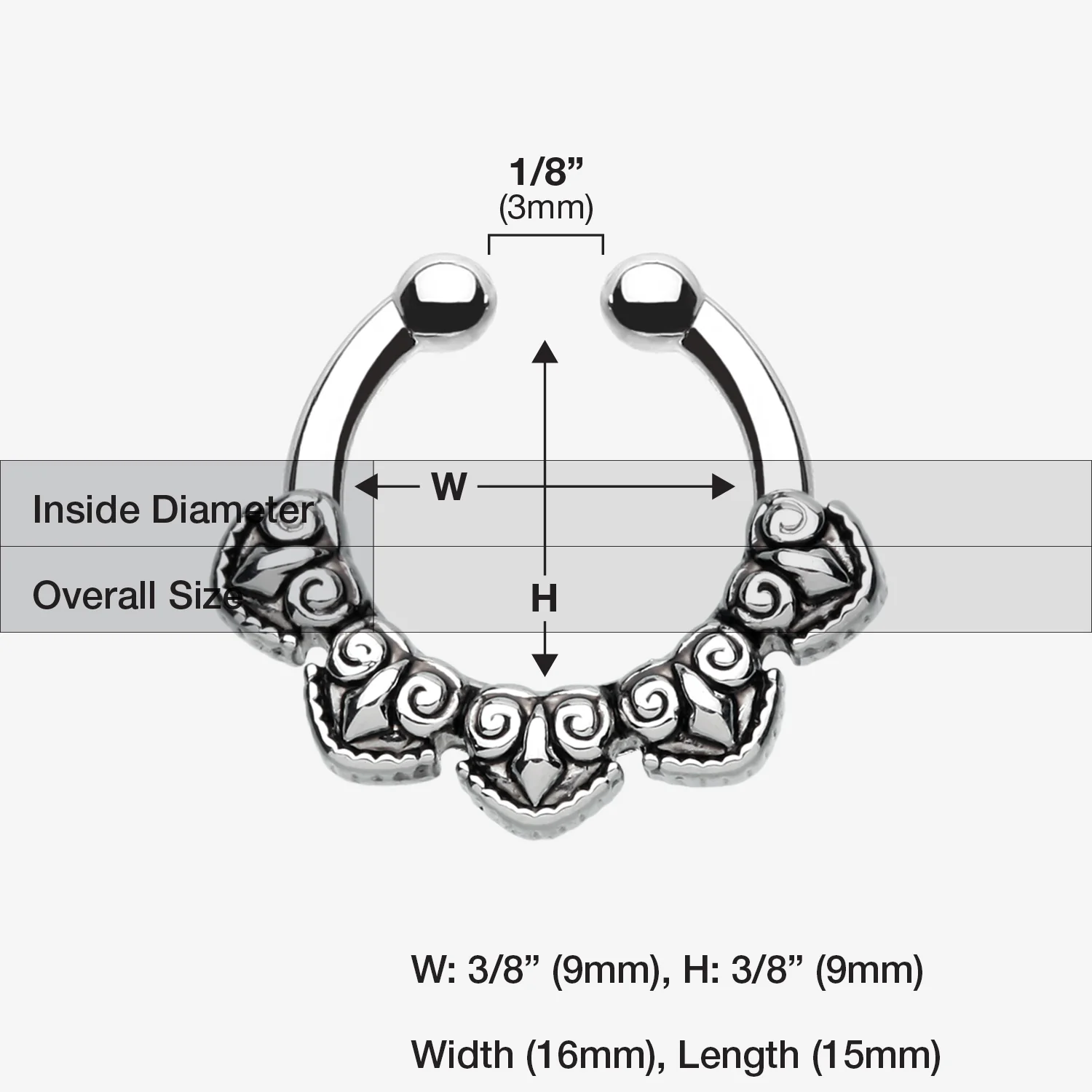 Tribal Penta Fake Septum Clip-On Ring - Image 2