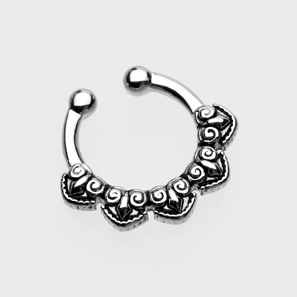 Tribal Penta Fake Septum Clip-On Ring - Image 3