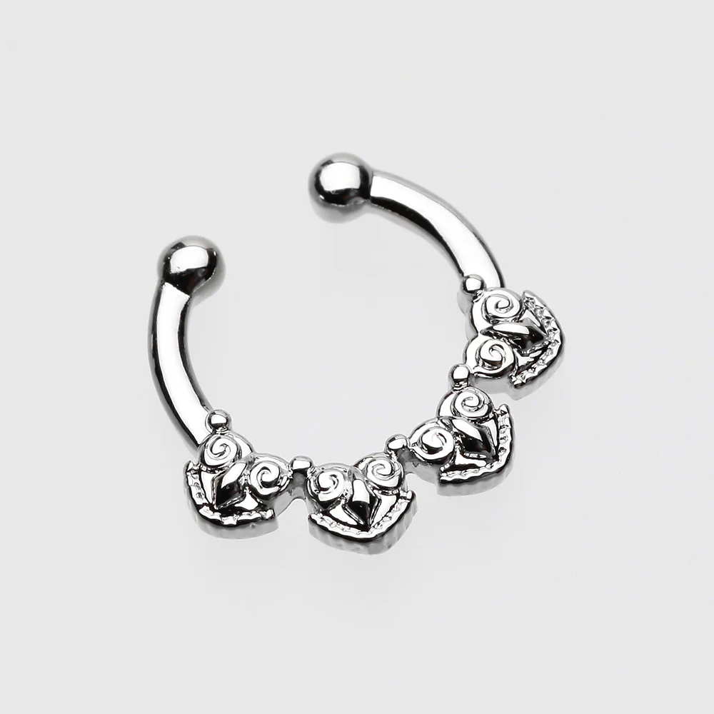 Tribal Tetra Fake Septum Clip-On Ring - Image 3