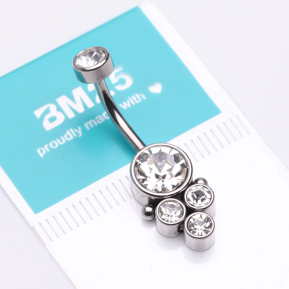 Trinity Bali Sparkle Internally Threaded Belly Button Ring - Image 4