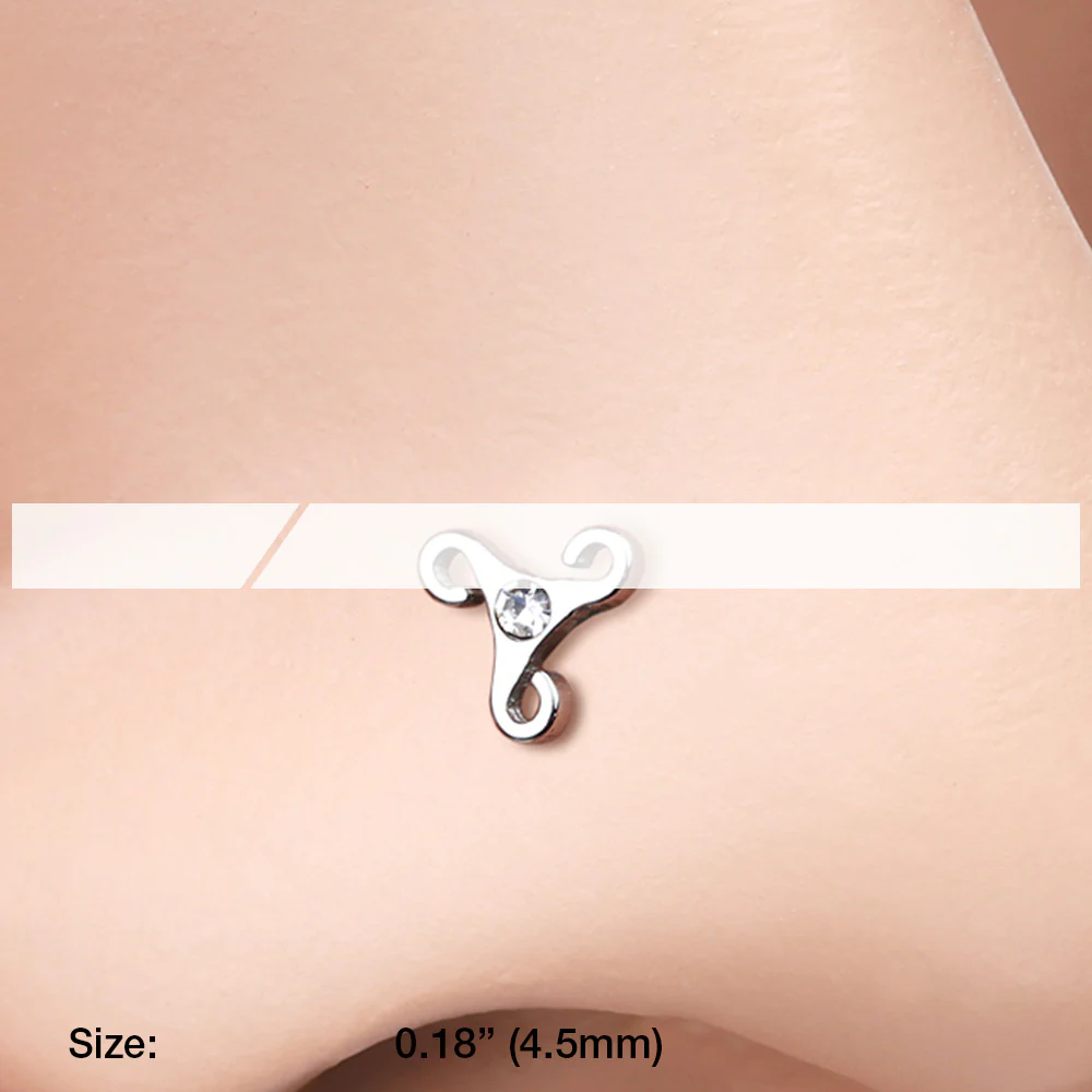 Trinity Icon Sparkle Nose Stud Ring - Image 3