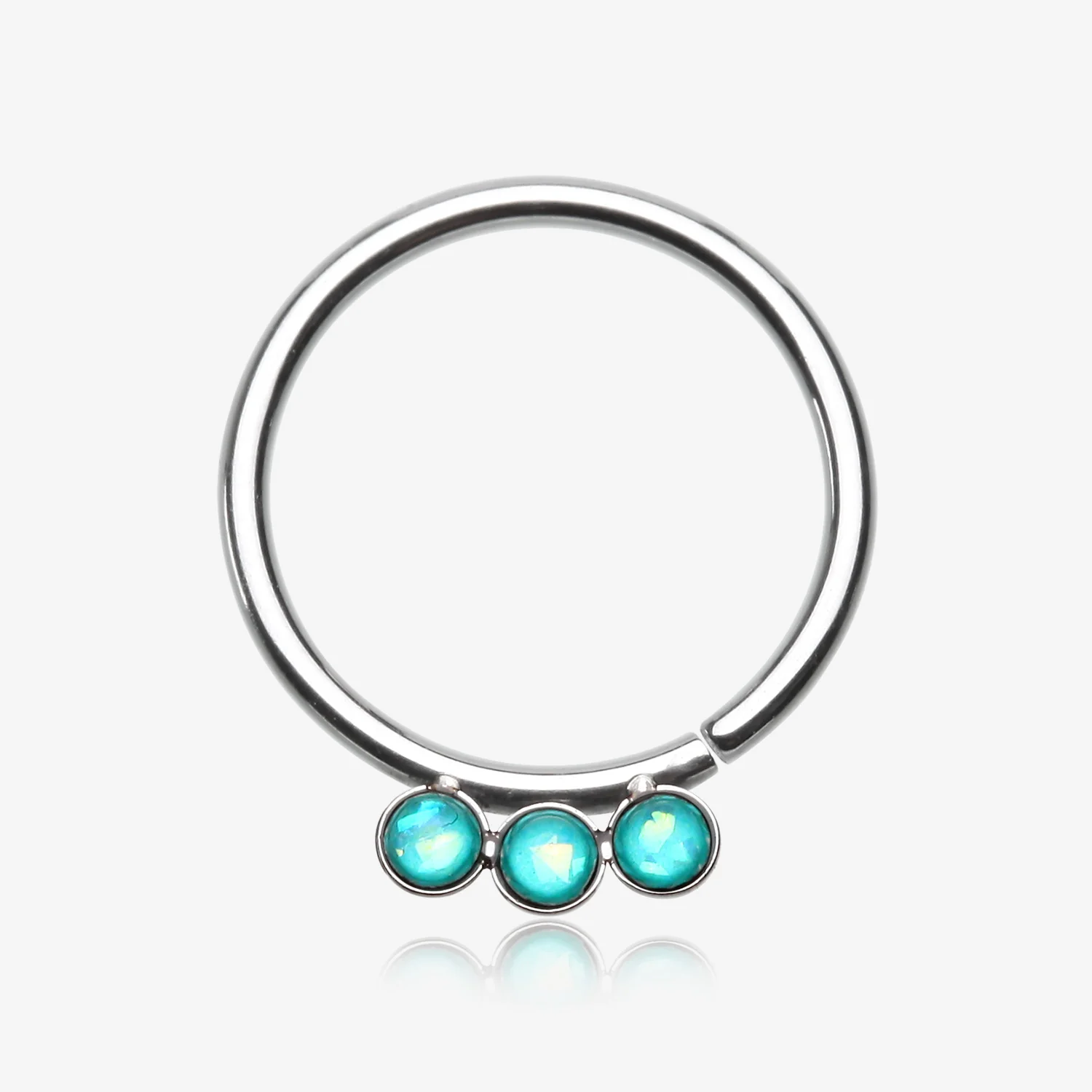 Triple Opalescent Sparkle Bendable Twist Hoop Ring