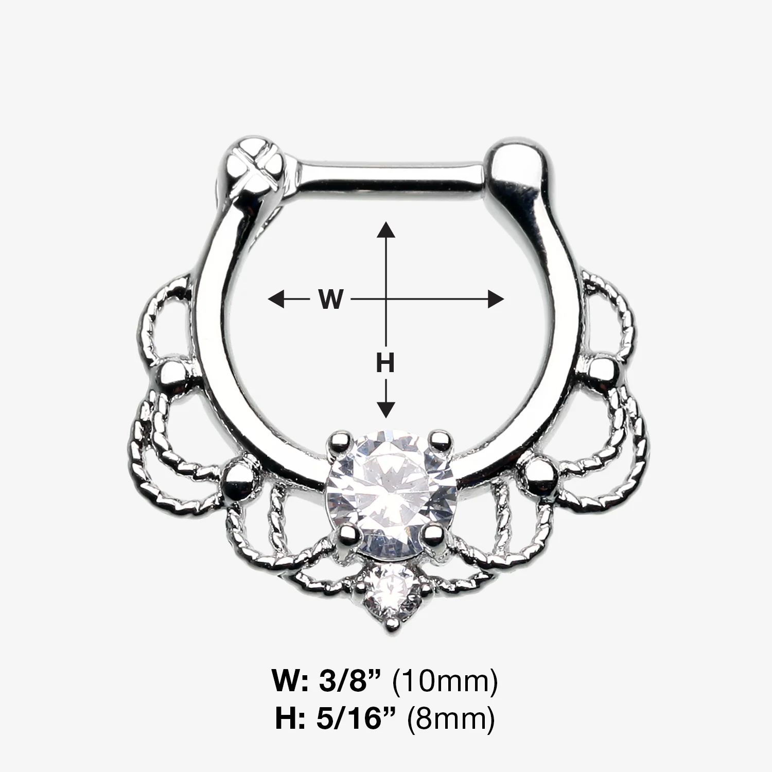 Turan Sparkle Septum Clicker Ring - Image 2