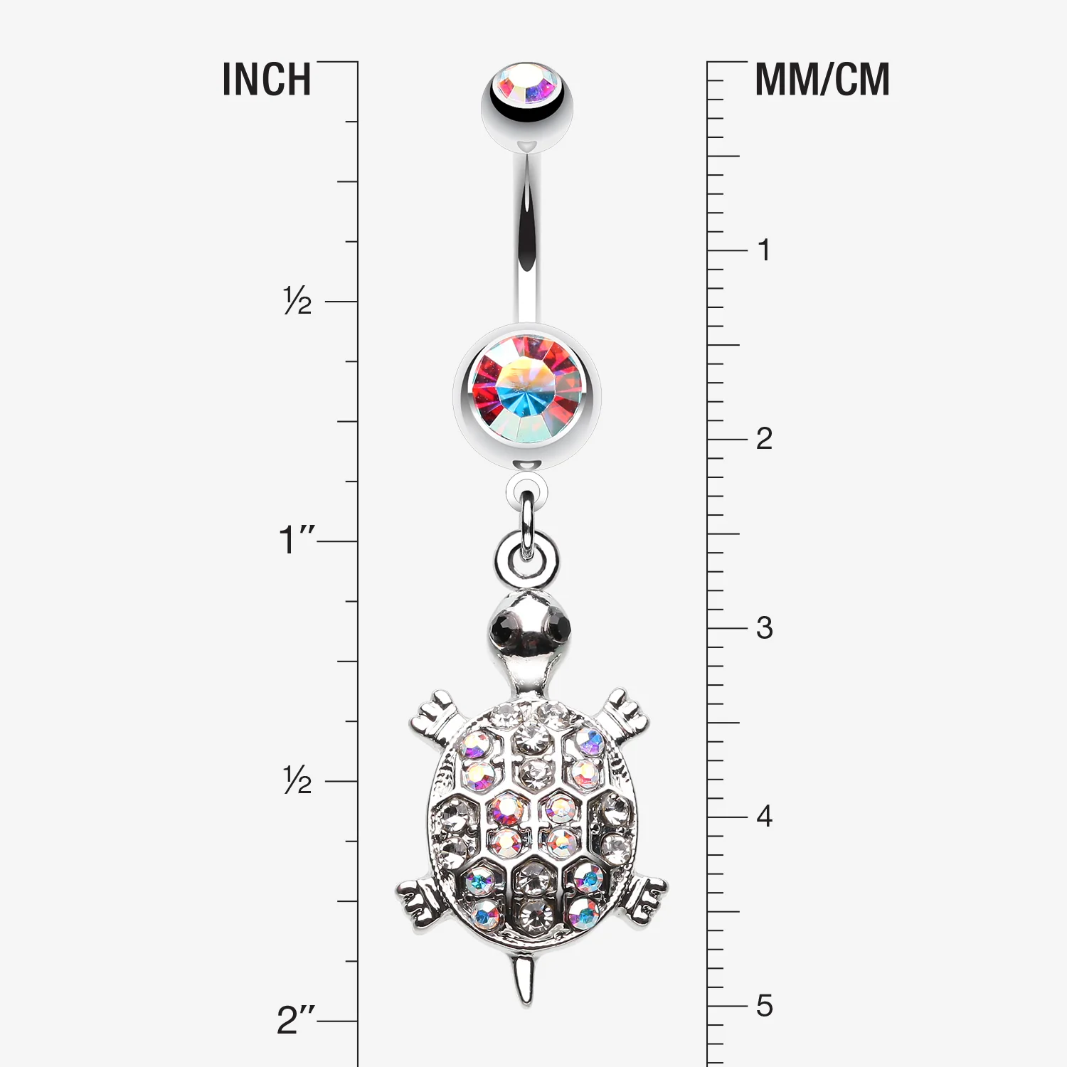 Turtle Dazzle Belly Button Ring - Image 2