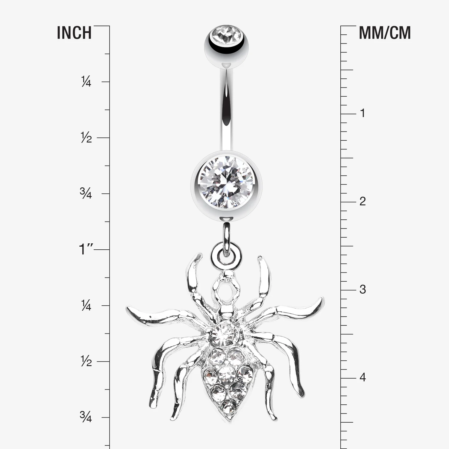 Venom Spider Multi-Gem Belly Button Ring - Image 2