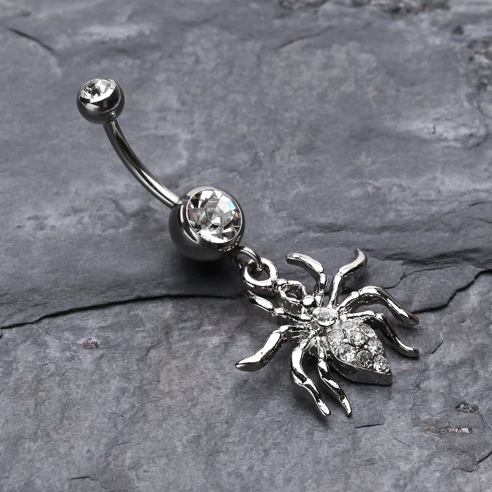 Venom Spider Multi-Gem Belly Button Ring - Image 3