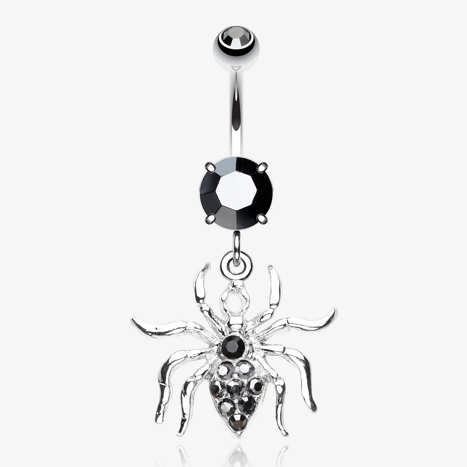 Venom Spider Multi-Gem Belly Button Ring