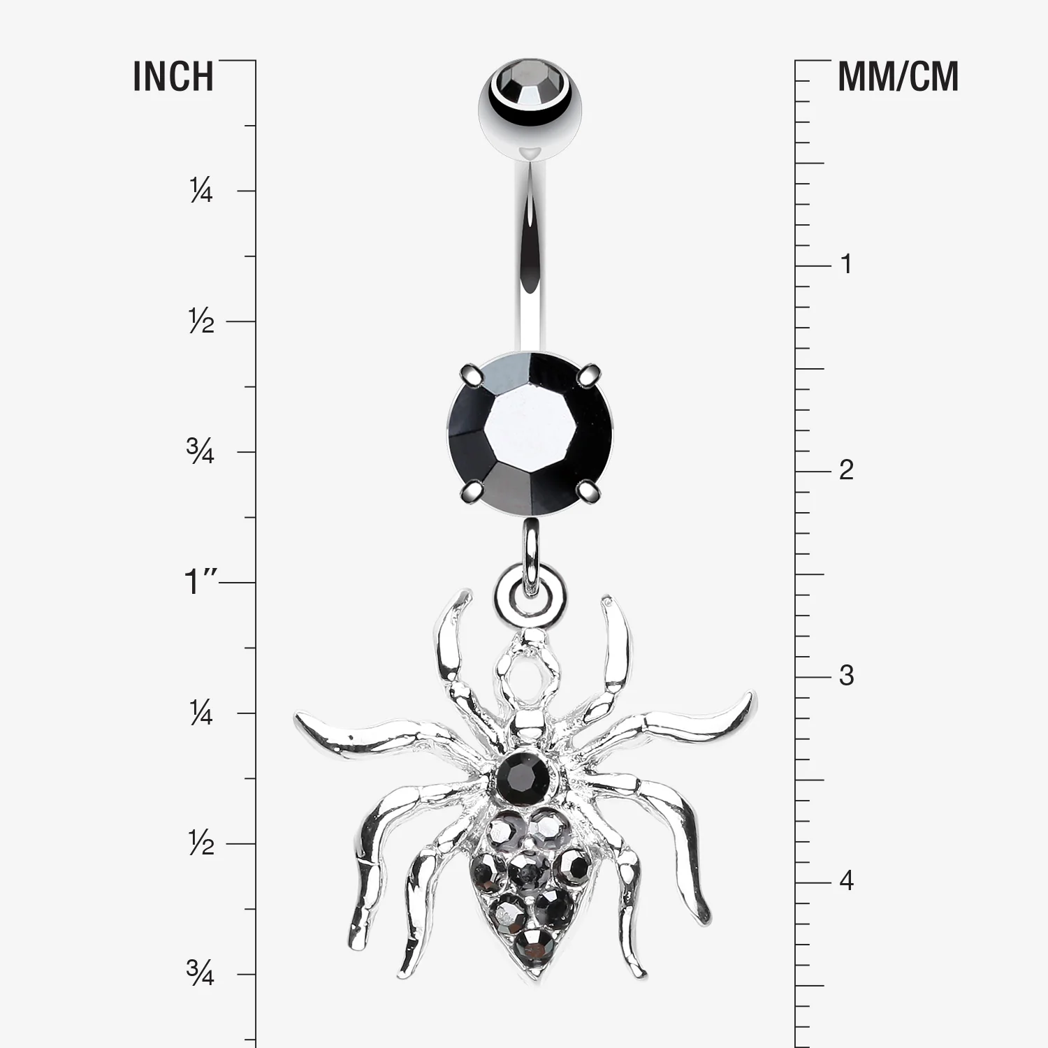 Venom Spider Multi-Gem Belly Button Ring - Image 2