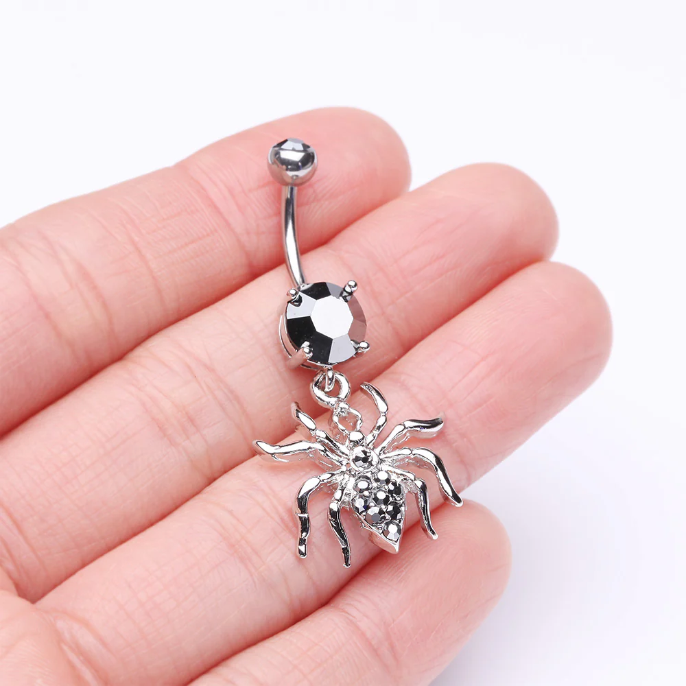 Venom Spider Multi-Gem Belly Button Ring - Image 4