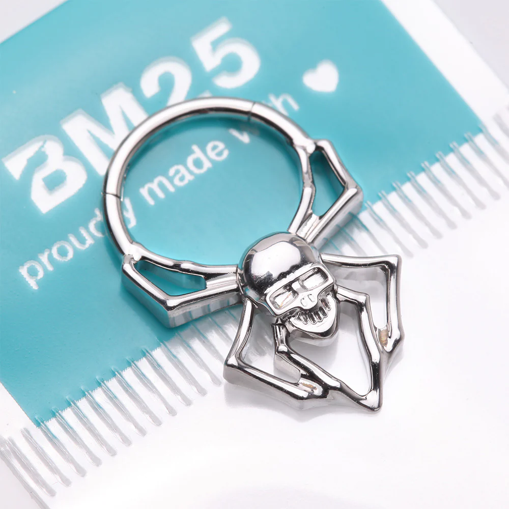 Venomous Skull Spider Steel Clicker Hoop Ring - Image 5