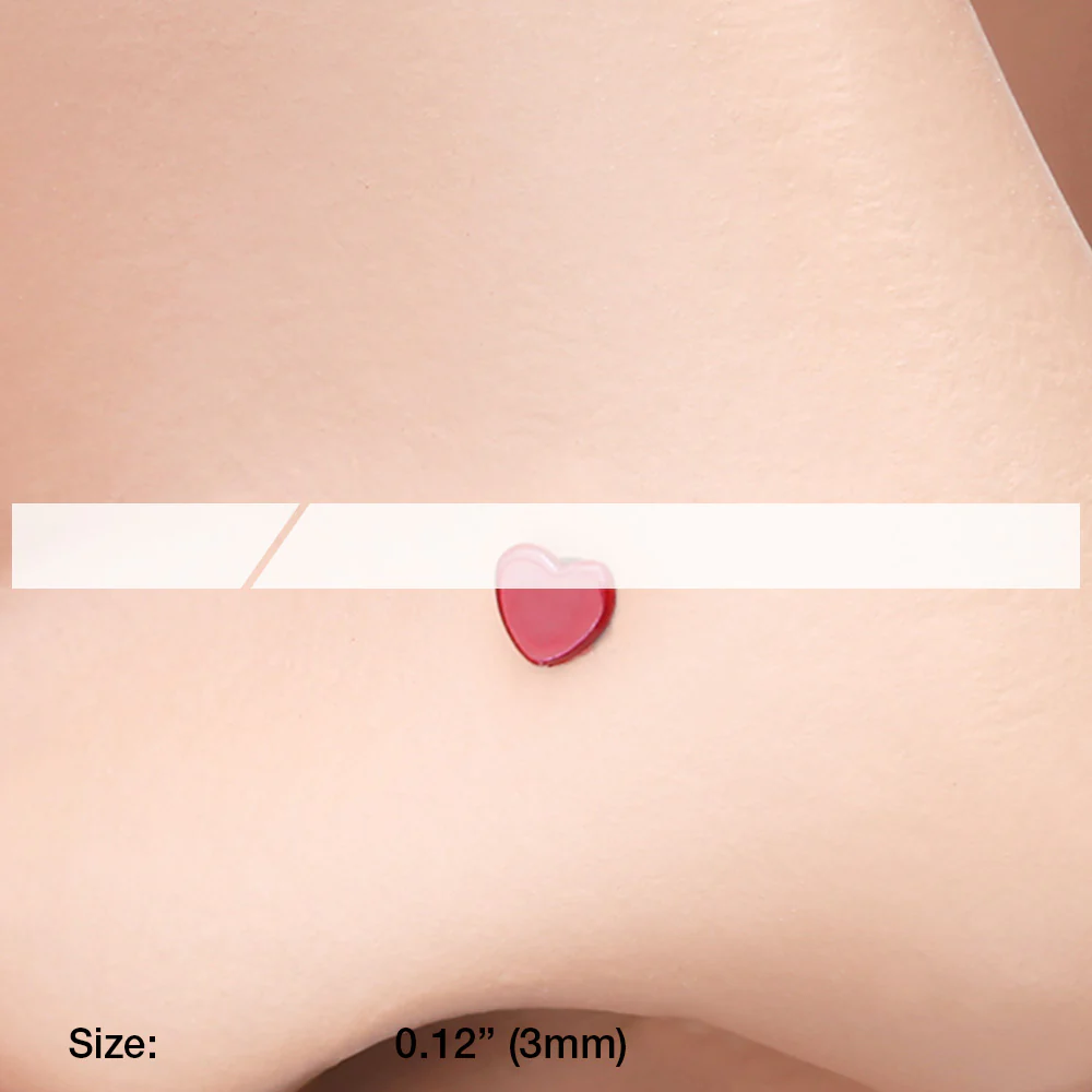 Vibrant Enamel Heart Nose Stud Ring - Image 3